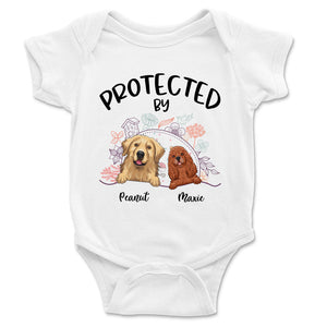 Custom Baby Onesies - Protected by Dogs - Personalized Onesie