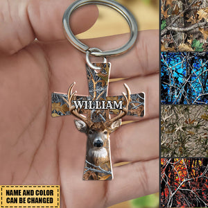 Custom Name Deer Hunter Hunting Lovers Hunt Gift Acrylic Keychain