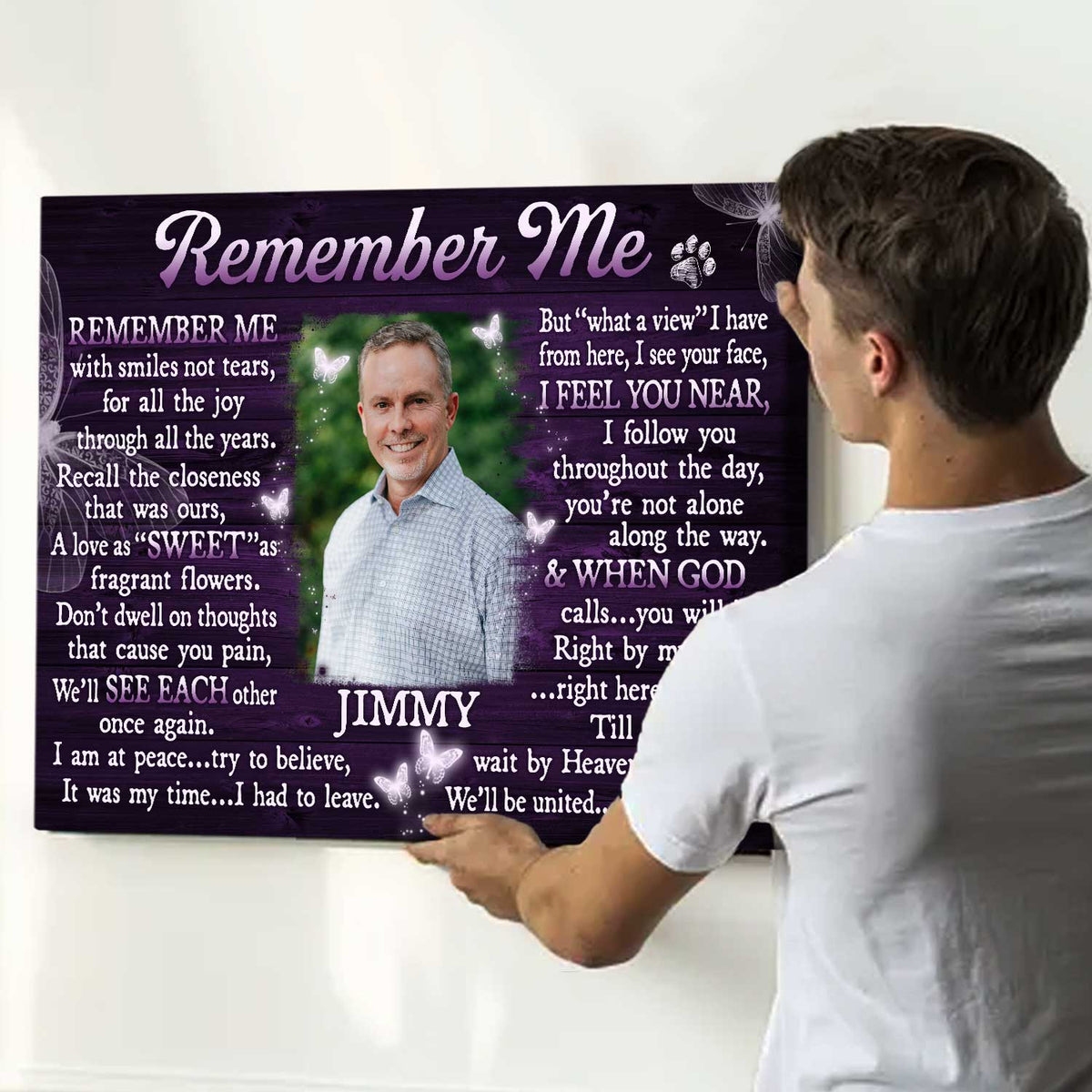 Unique Personalized Memorial Gifts, Custom Memorial Poster With Picture, In Memory of Gifts