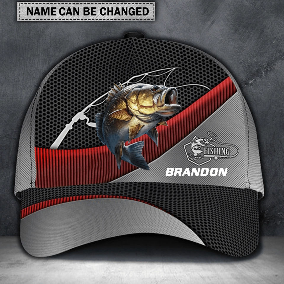 Personalized Fishing Metal Red Classic Cap