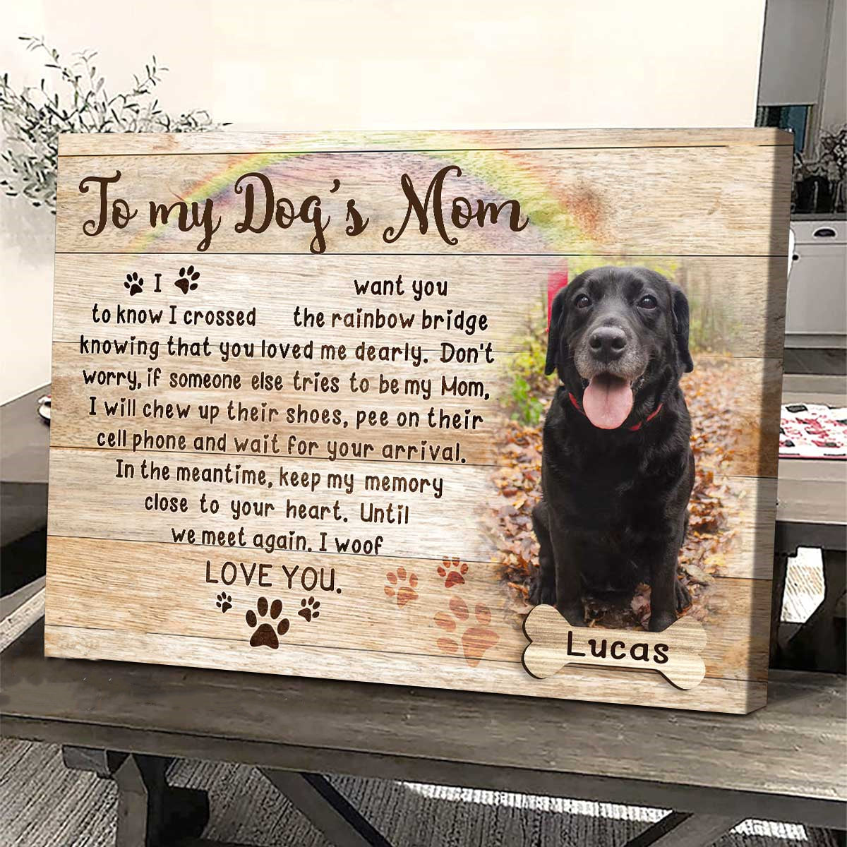 Dog Mom Photo Frame, Personalized Dog Mom Gifts, To My Dog Mom I Loved You Poster