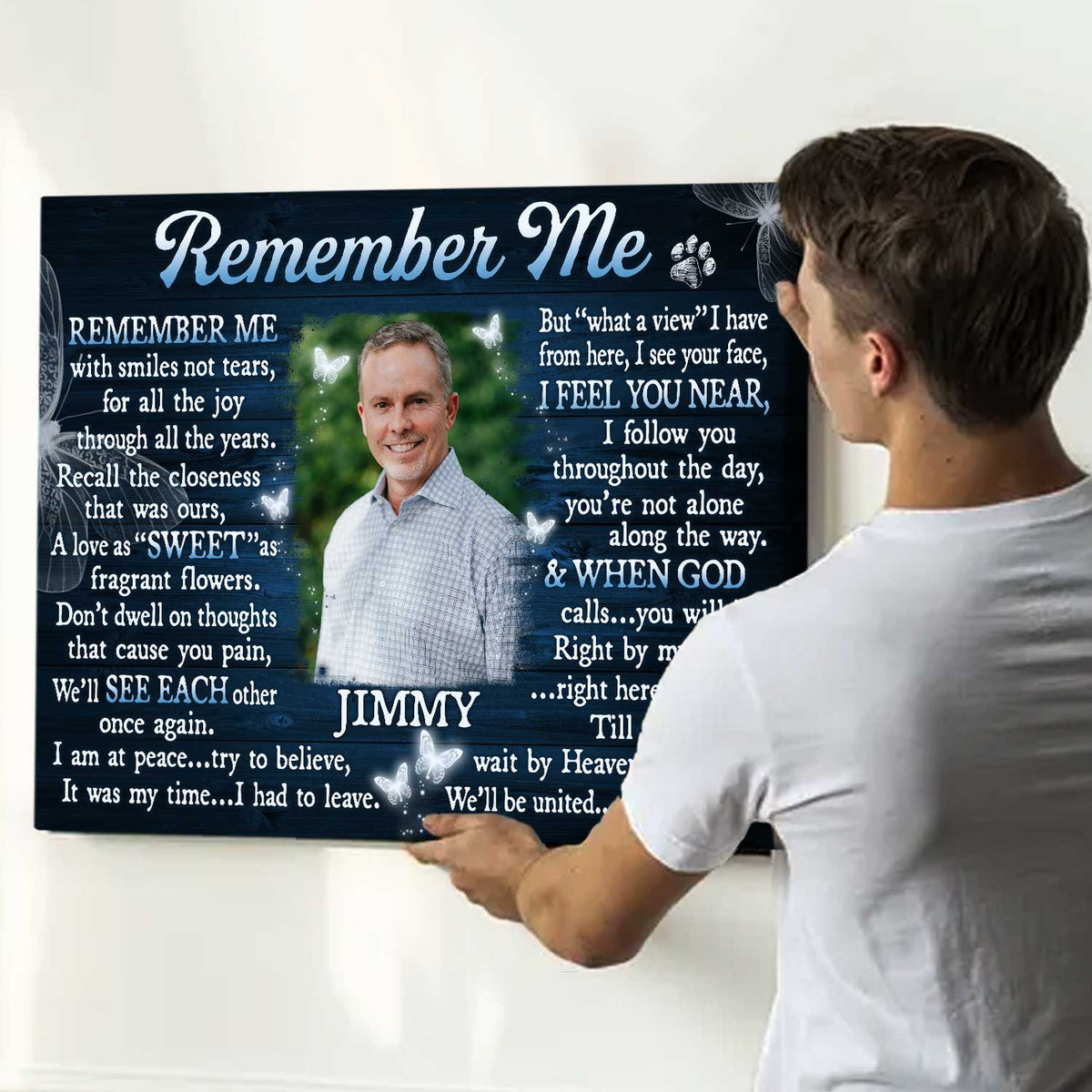 Unique Personalized Memorial Gifts, Custom Memorial Poster With Picture, In Memory of Gifts