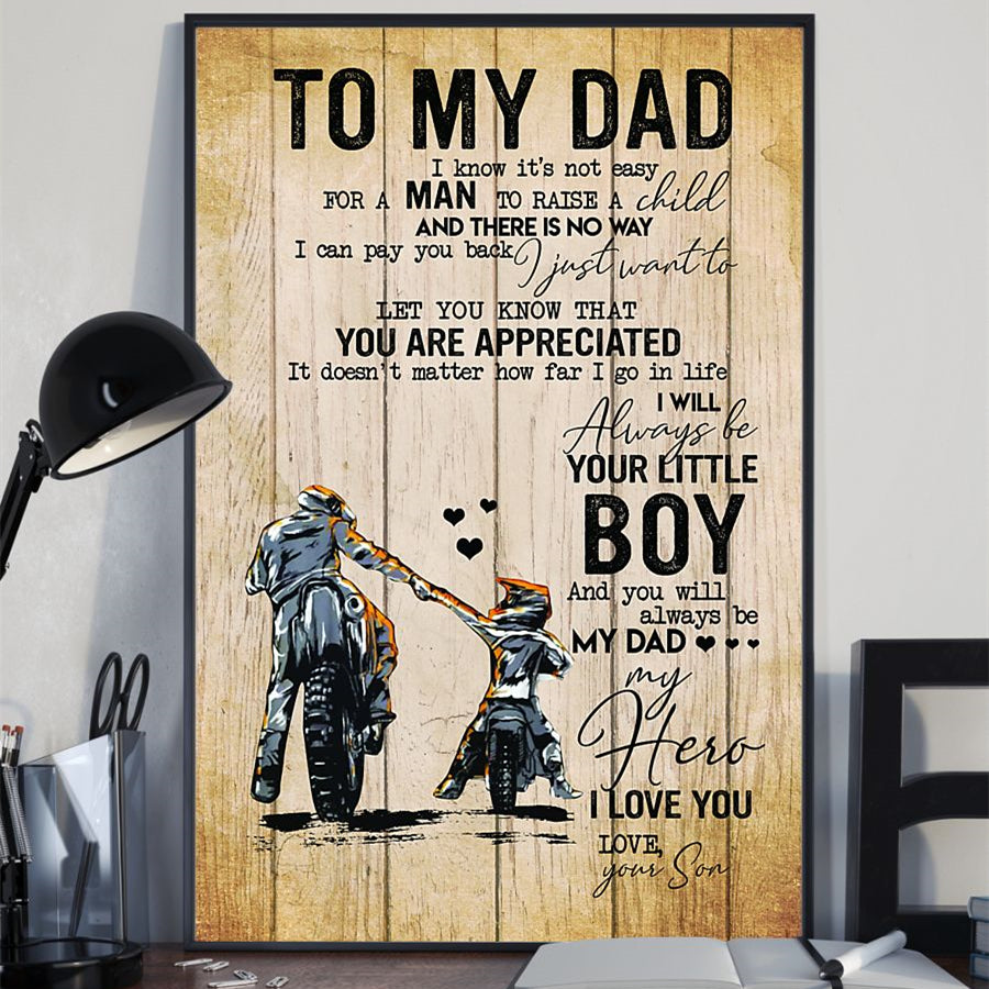 Personalized To Dirt Bike Motocross Dad From Son/Daughter Vertical Poster Father's Day
