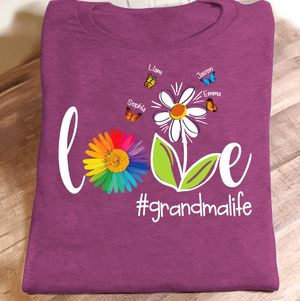 Love Grandma Life Butterfly Personalized T-shirt