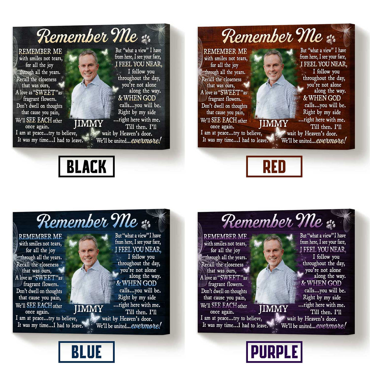 Unique Personalized Memorial Gifts, Custom Memorial Poster With Picture, In Memory of Gifts