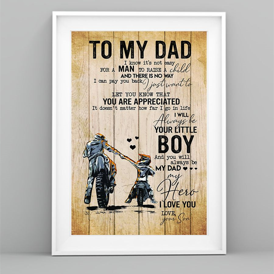 Personalized To Dirt Bike Motocross Dad From Son/Daughter Vertical Poster Father's Day