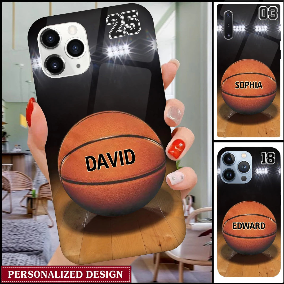 Personalized Basketball Glass Phone Case-Gift For Basketball Lover