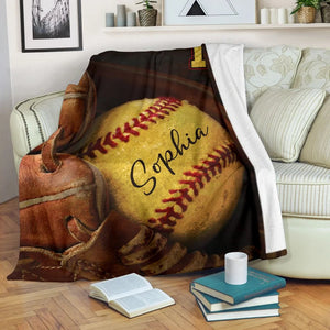 Personalized Name And Number Softball Blanket Gift For Softball Lovers Gifts