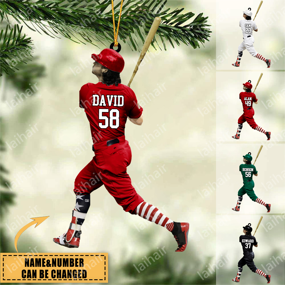 Personalized Baseball/Softball Player Christmas Ornament -Great Gift Idea For Baseball/Softball Lovers