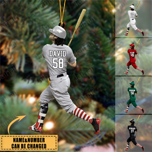 Personalized Baseball/Softball Player Christmas Ornament -Great Gift Idea For Baseball/Softball Lovers