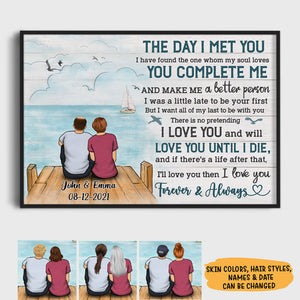 Personalized The Day I Met You Couple Poster, Beach Dock, Anniversary Gift - Gift For Couple