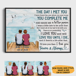 Personalized The Day I Met You Couple Poster, Beach Dock, Anniversary Gift - Gift For Couple