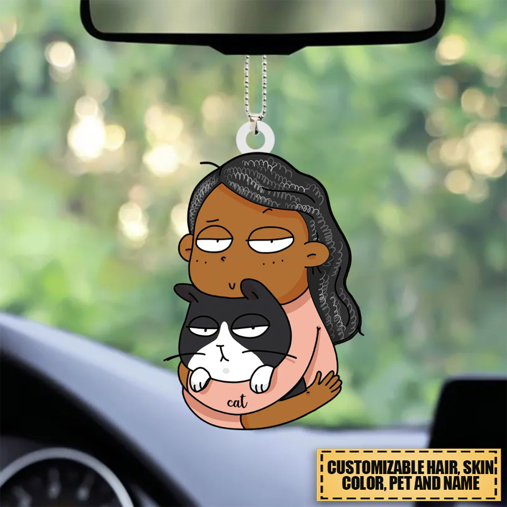 Personalized Car Hanging Ornament, Cat MomCar Hanging Ornament
