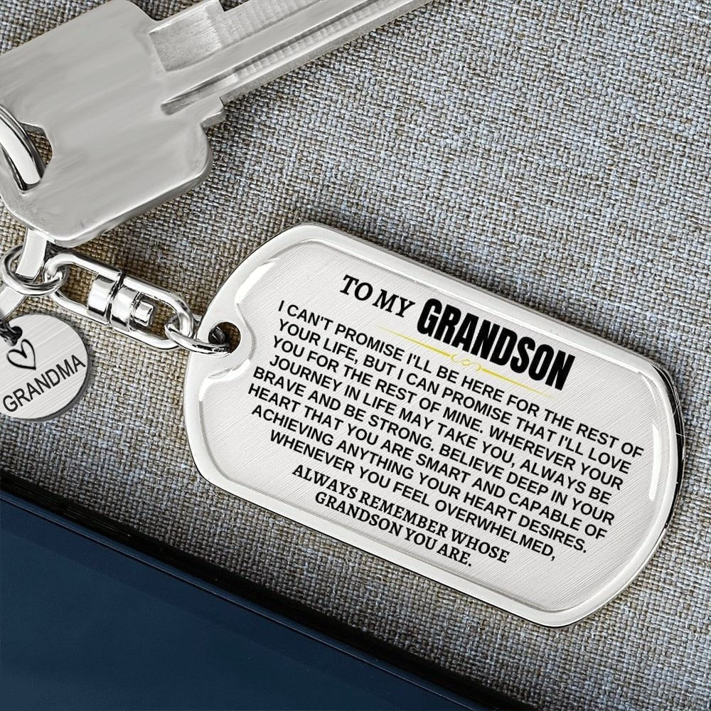Perfect Christmas Gift to Grandson/Granddaughter-Remember Whose Grandson You Are | Unique Keychain