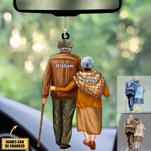 Personalized Old Couple Car Hanging Ornament-Gift For Wife, Anniversary, Engagement, Wedding, Marriage Gift