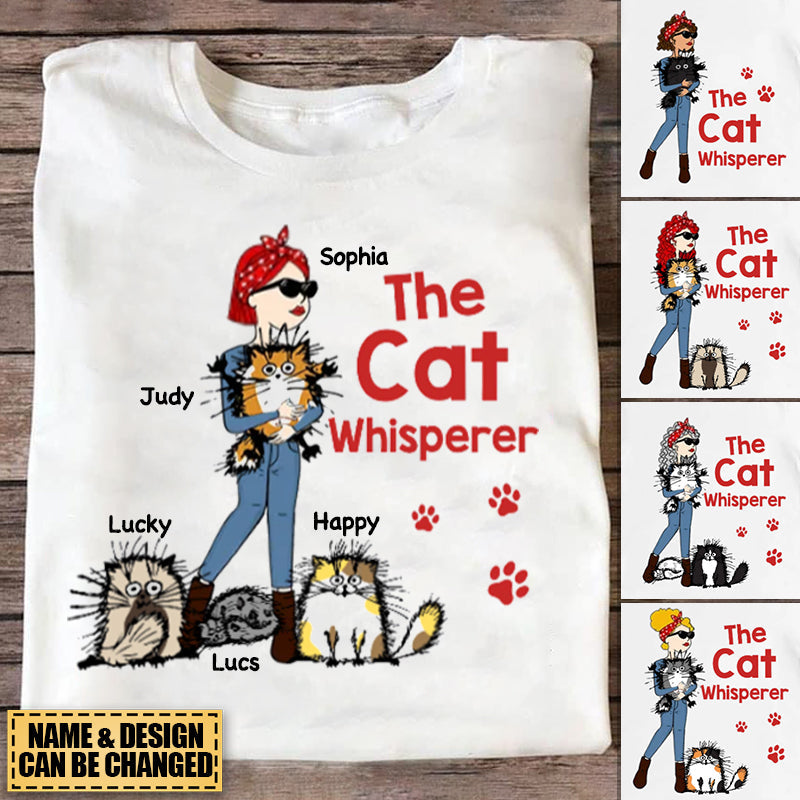 The Cat Whisperer Woman and Funny Cat Personalized Shirt