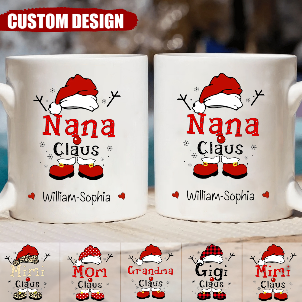 Personalized Christmas Grandma Claus Snowflake Mug