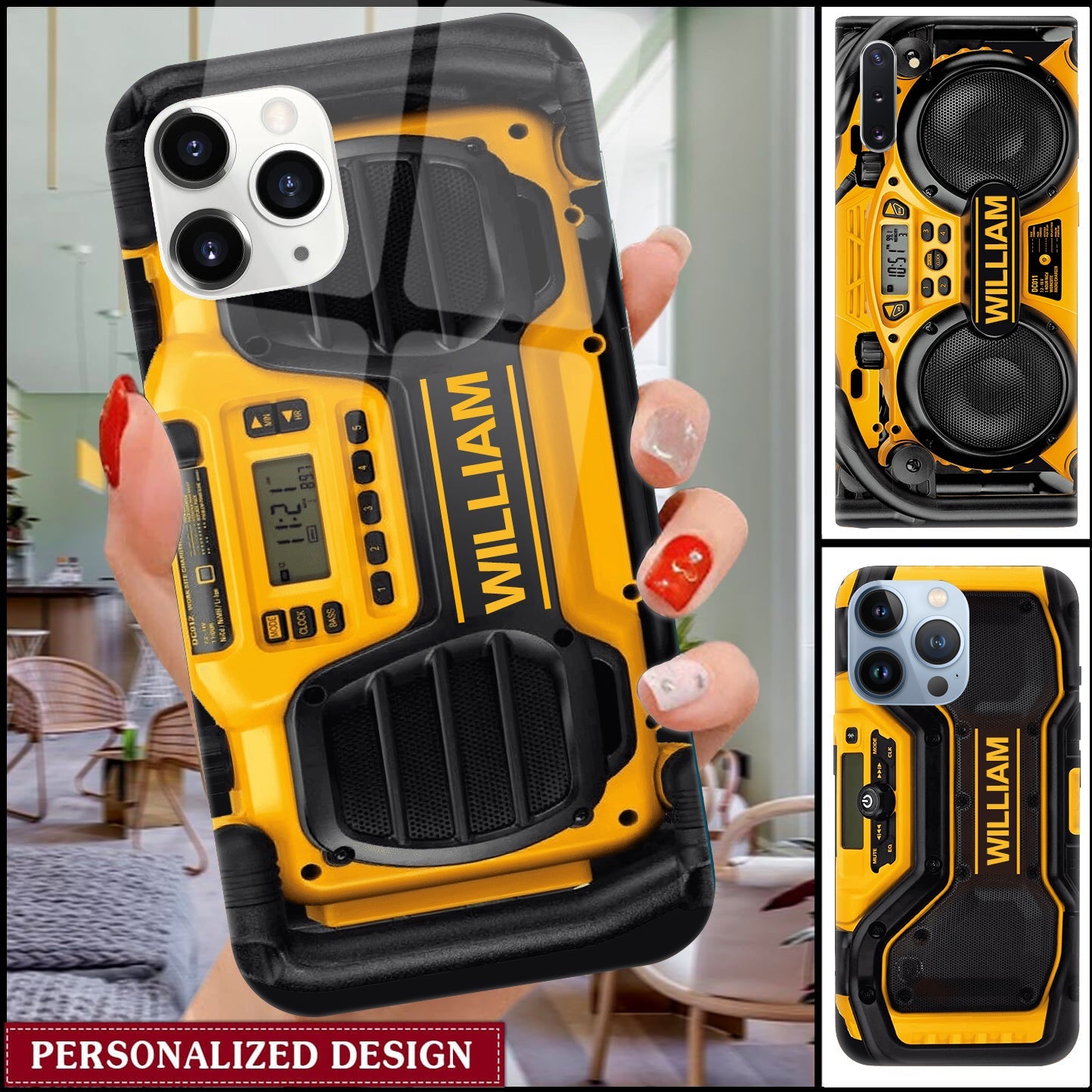 Personalized Power Tools Glass Phone Case