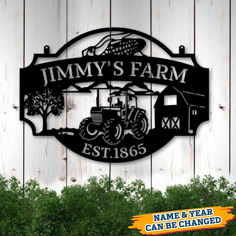 Family Farm Custom Name - Personalized Metal Sign Farming