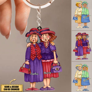 Personalized Old Friends Acrylic Flat Keychain