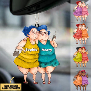 Personalized for Friend , Old Friends Sisters Acrylic Car Hanging Ornament