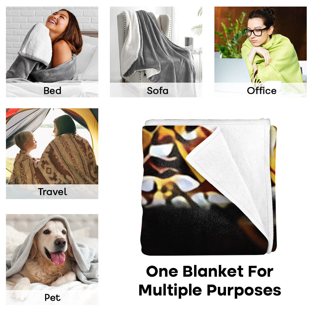 Custom Blanket Gift For Wife - Personalized Gifts For Wife - I Choose You To Do Life With Hand In Hand Black Couple Blanket