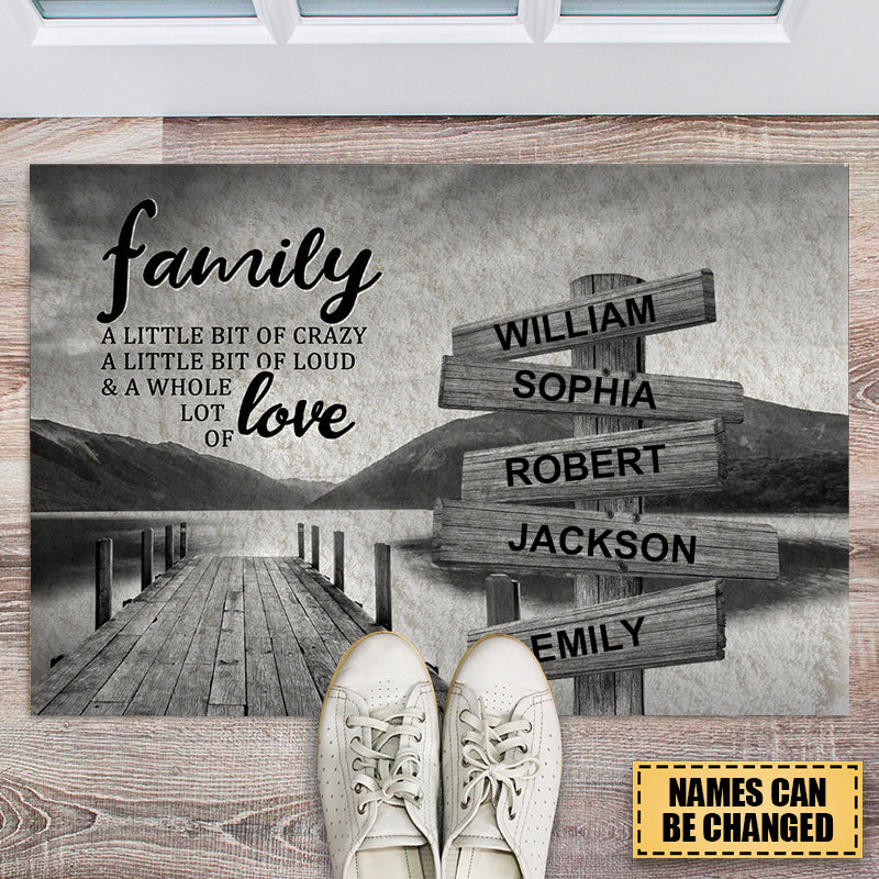 River Pier A Little Whole Lot of Love Multi-Names Personalized Doormat