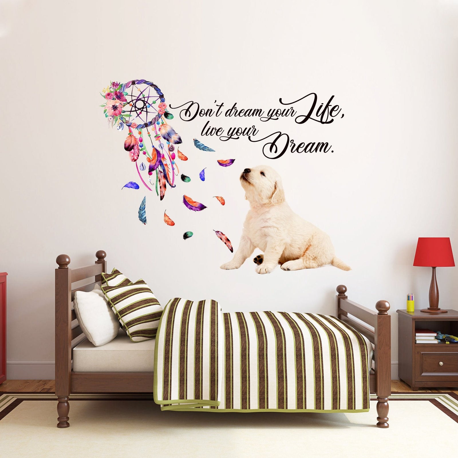 Golden Retriever dream catcher and Wall sticker