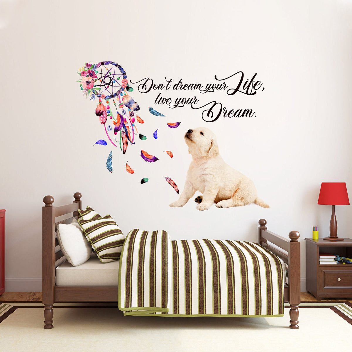 Golden Retriever dream catcher and Wall sticker