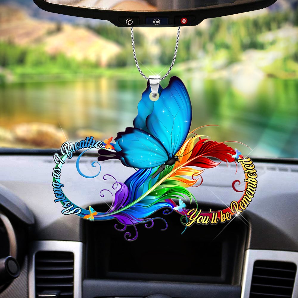 Rainbow As long as I breathe you will be remembered -Two sides Ornament