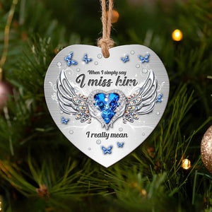 Butterfly Jewelry Widow Heart I Miss Him - Heart Ornament