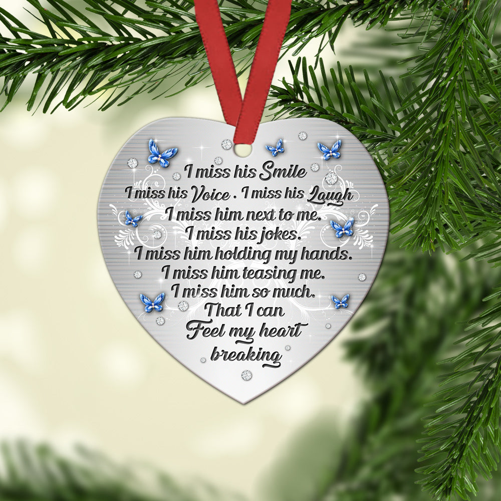 Butterfly Jewelry Widow Heart I Miss Him - Heart Ornament