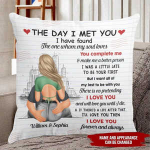 The Day I Met You - Personalized Couple Pillow