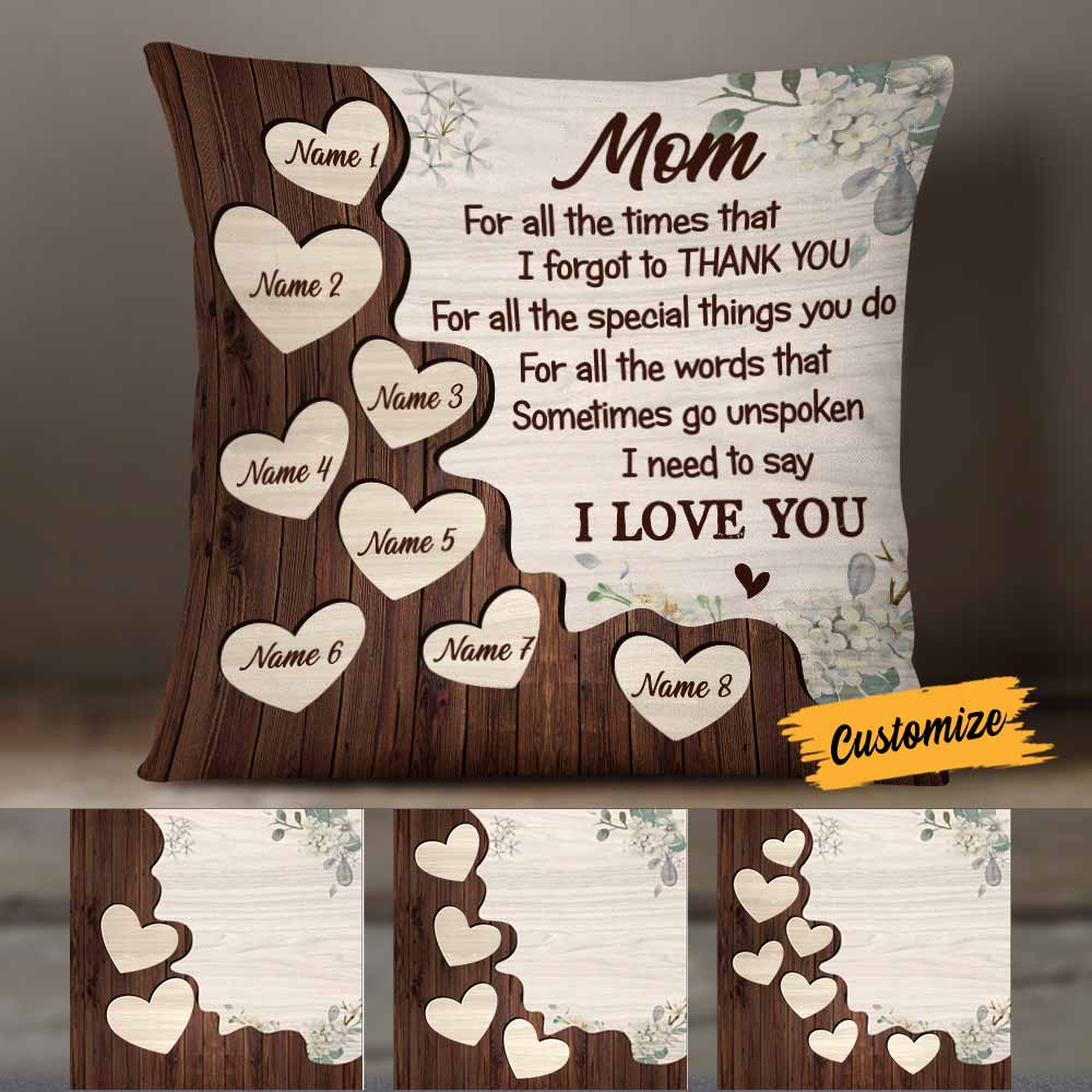 Personalized Mom Grandma Pillow