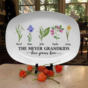 Love Grows Here, Personalized Resin Plate, Gift For Grandma