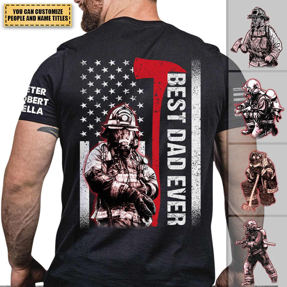 Best Firefighter Dad Ever Personalized Shirt