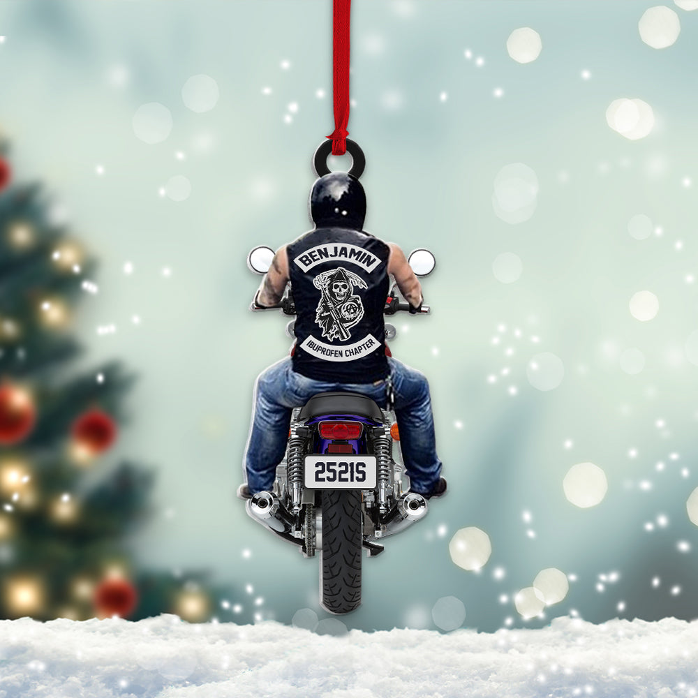 Personalized Motorcycle Custom Shape Christmas Ornament