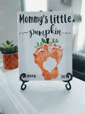 PUMPKIN FOOTPRINT, MOMMY'S LITTLE PUMPKIN, FOOTPRINT ART, PUMPKIN BABY SHOWER, FALL BABY SHOWER GIFTS