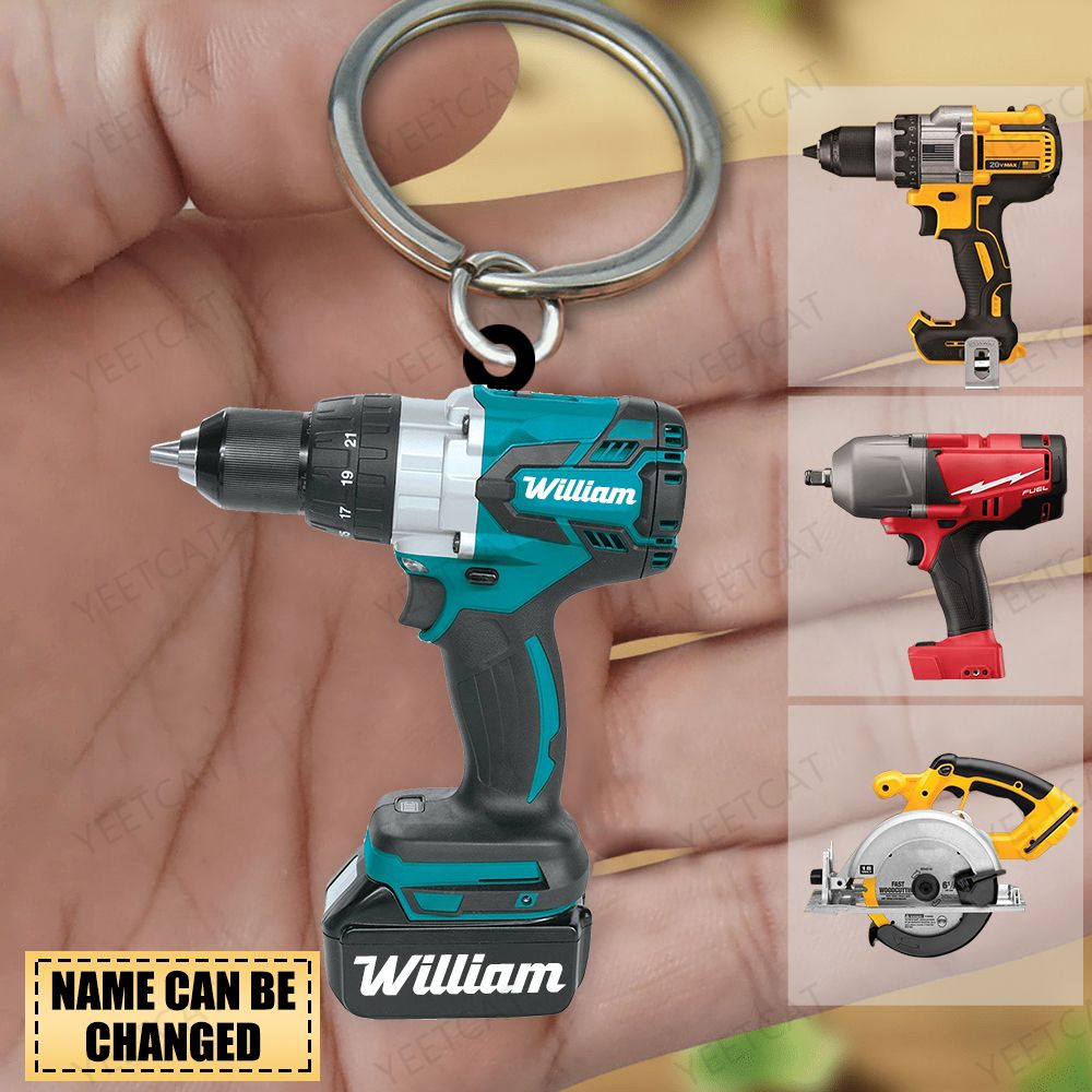 Personalized Power Tool Acrylic Keychain