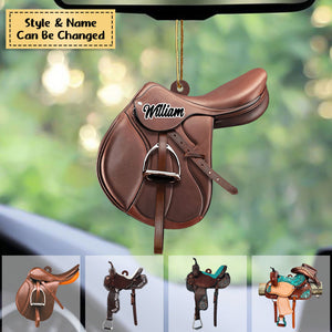 Personalized Horse Saddle Acrylic Ornament For Horse Lovers, Cowboy Cowgirl