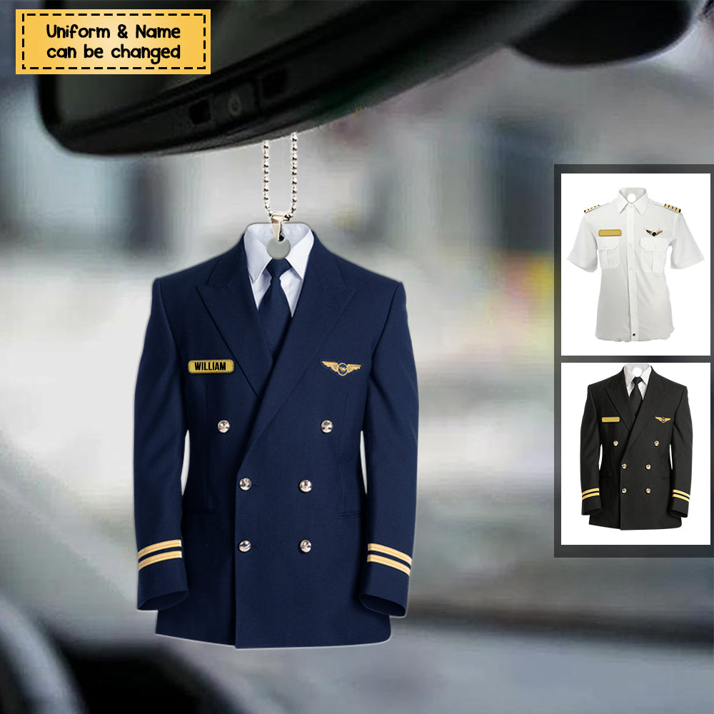Personalized Pilot Uniform Acrylic Christmas/ Car Hanging Ornament