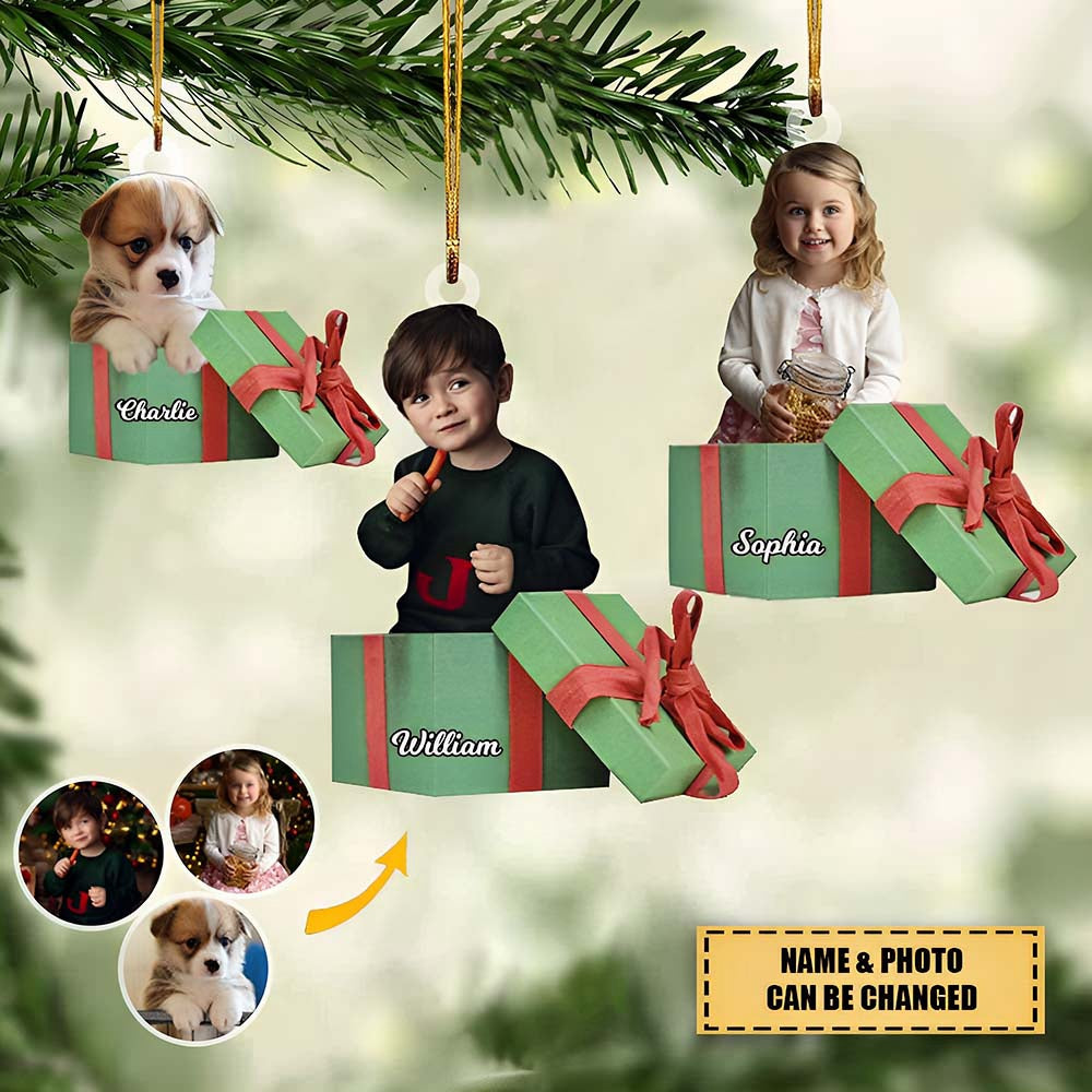 Personalized Photo Mica Ornament - Christmas Gift Family Members