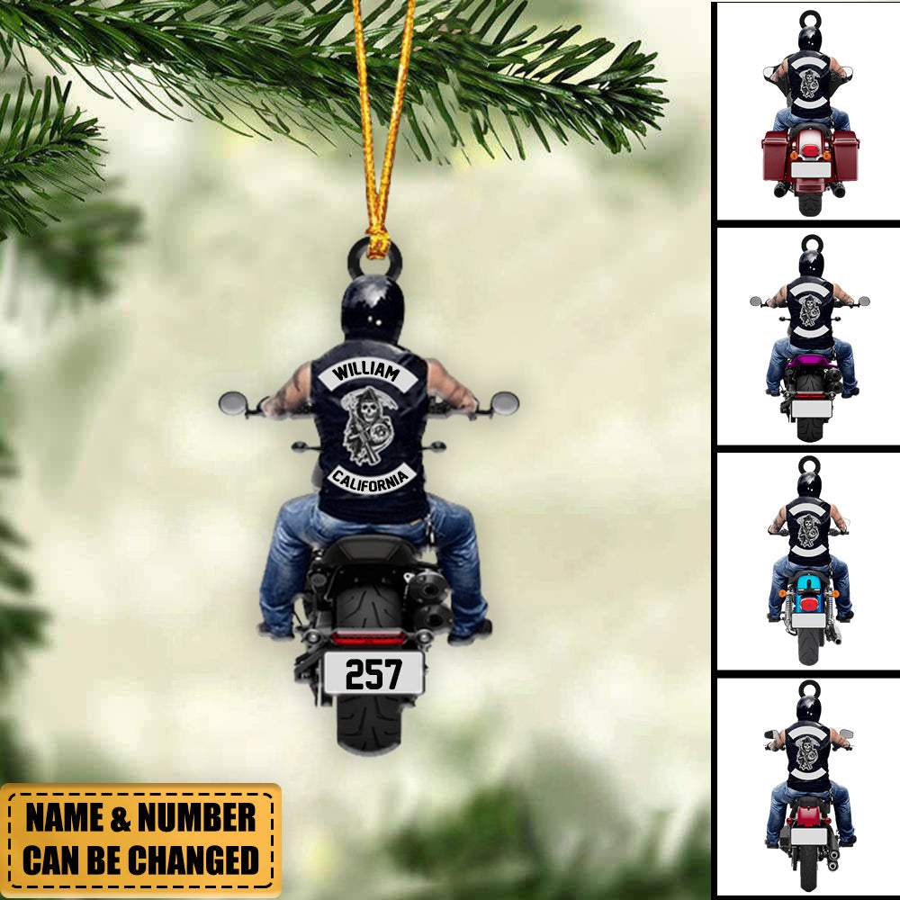 Personalized Motorcycle Custom Shape Christmas Ornament