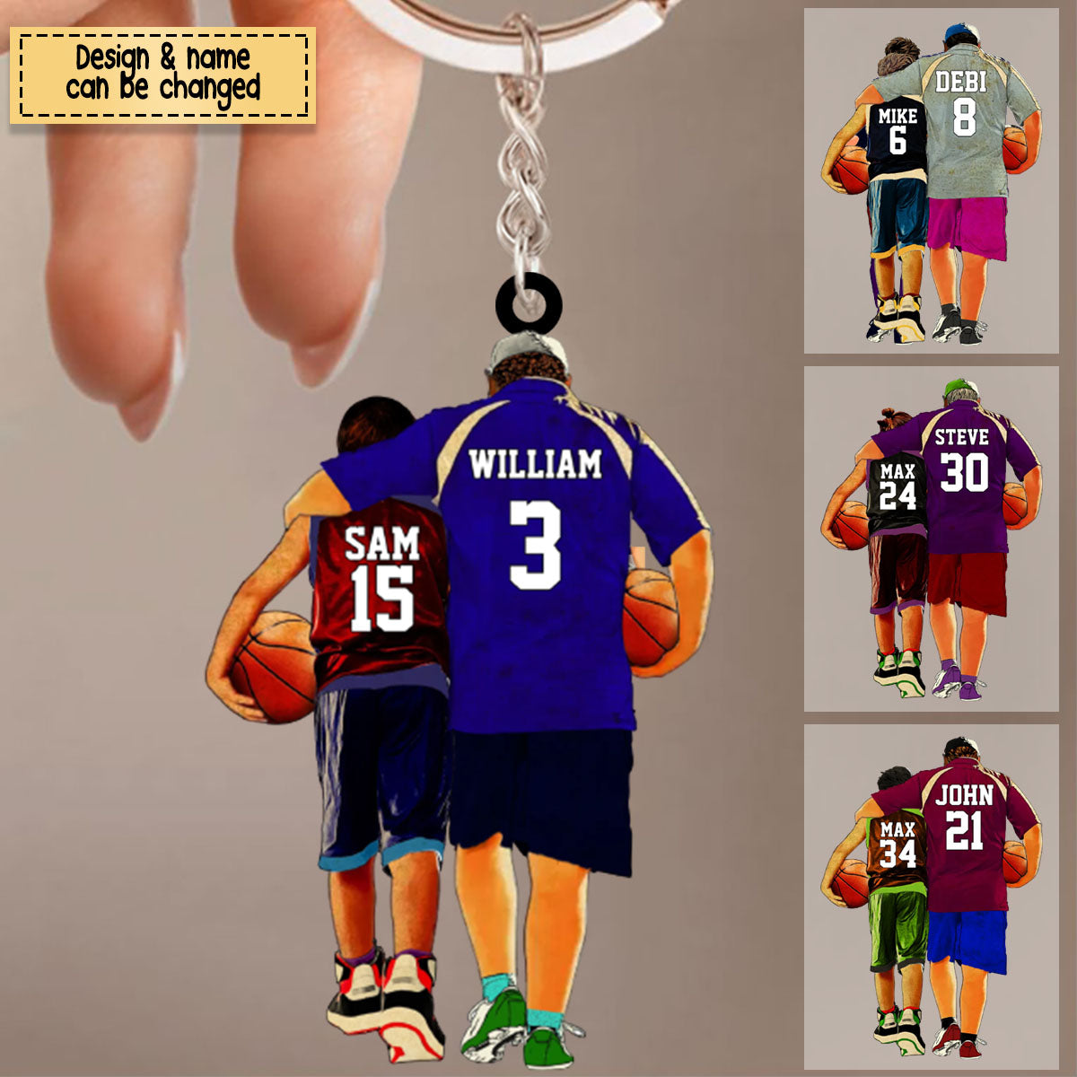 Personalized Basketball Players Gift For Son/Grandson Acrylic Keychain