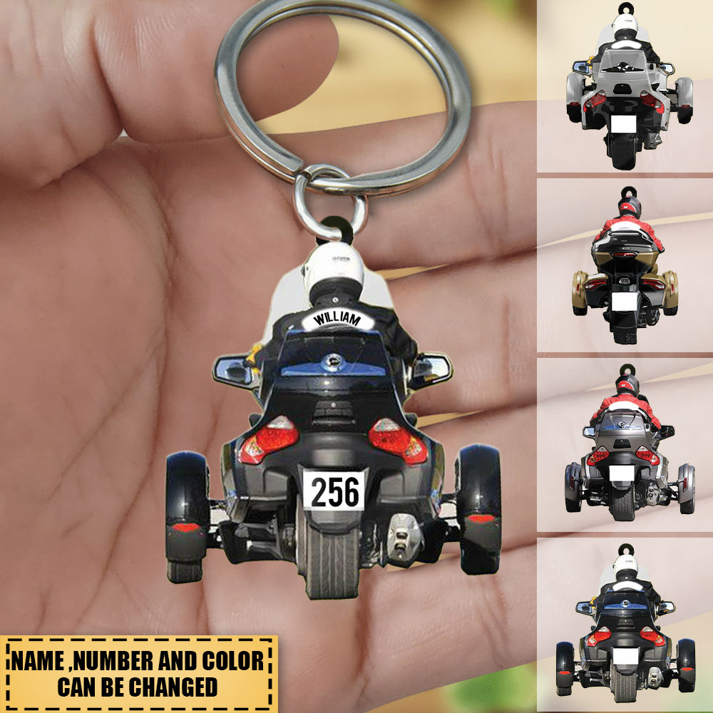 Personalized Biker Spyder Motorcycle Keychain