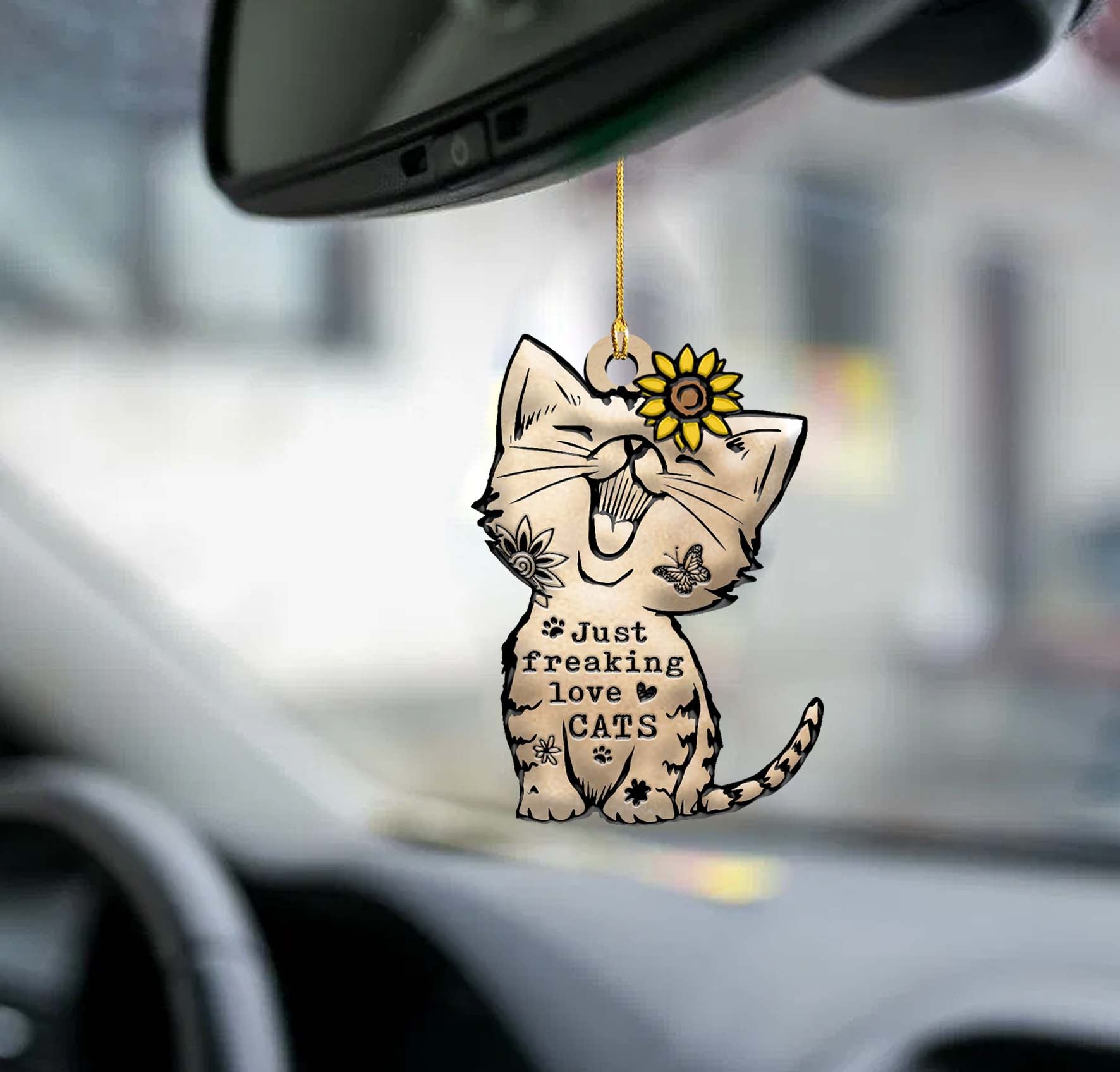 Cat freaking love cat lovers cat mom two sided ornament