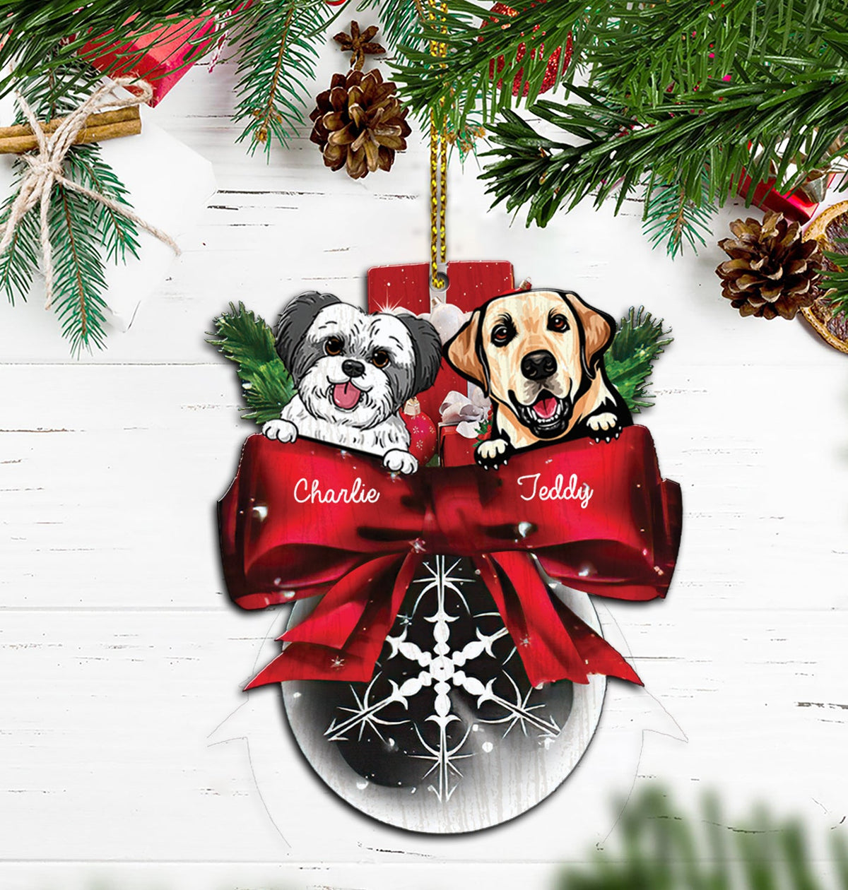 Dog/Cat Christmas Personalized Custom Shaped Ornament