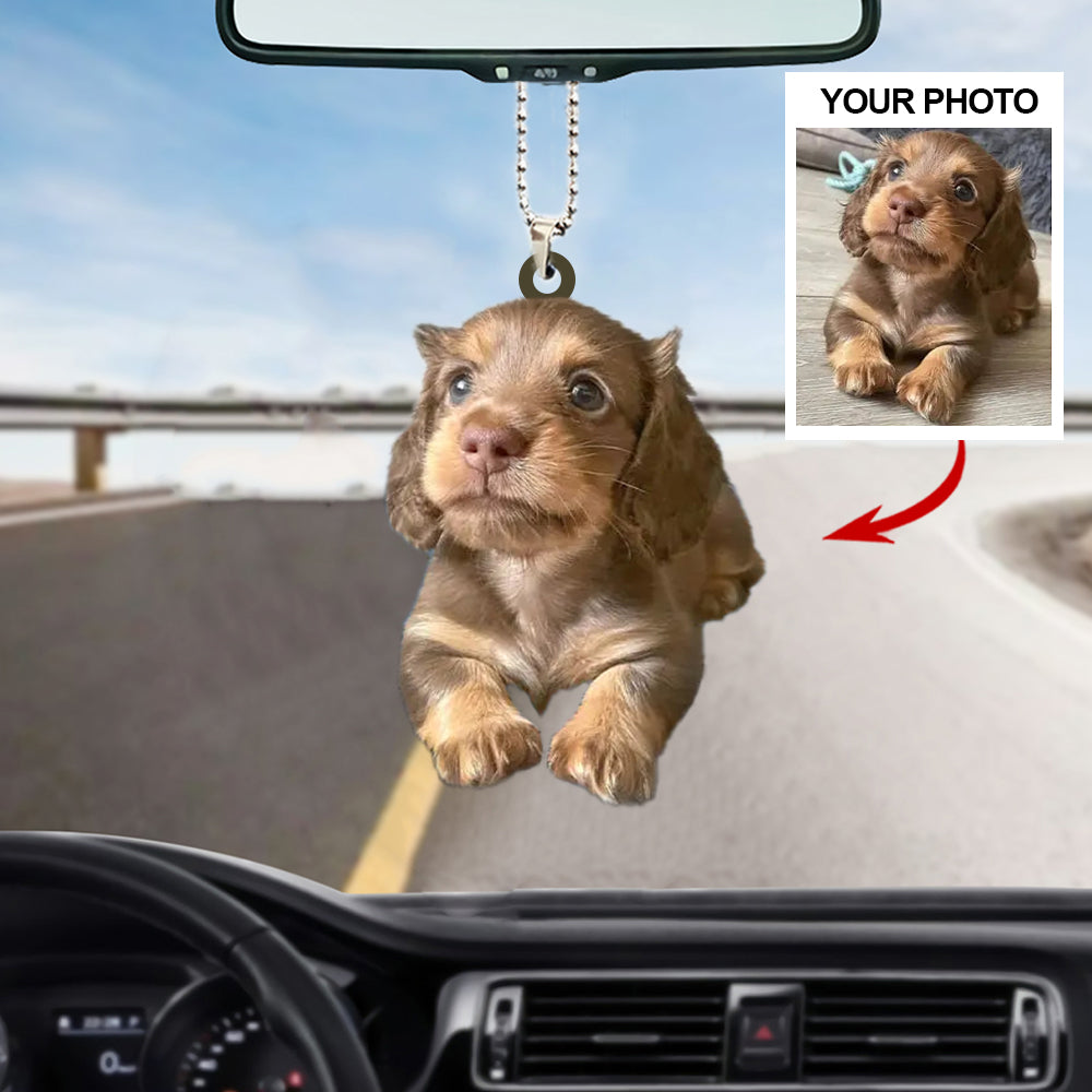 Personalized Car Hanging Ornament - Gift For Dog Lover - Custom Your Photo