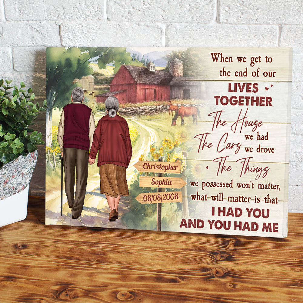 I Had You And You Had Me Personalized Canvas, Anniversary Couple, Gifts For Husband, Gifts For Wife