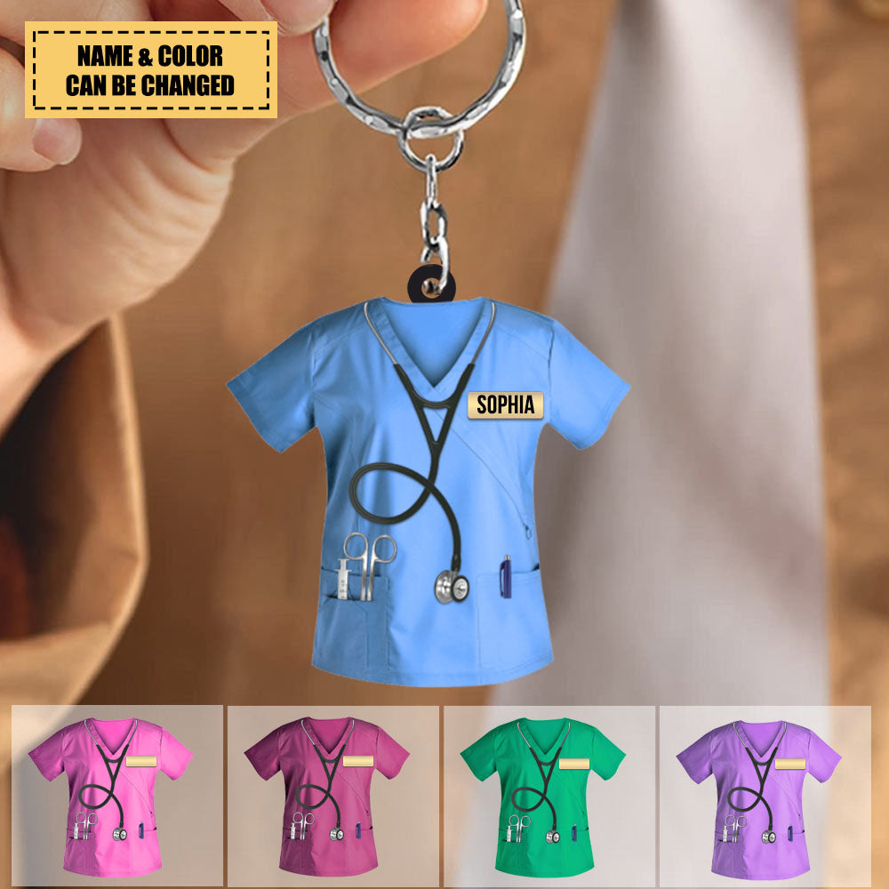 Personalized Nurse Scrubs - Gift For Nurse Acrylic Keychain